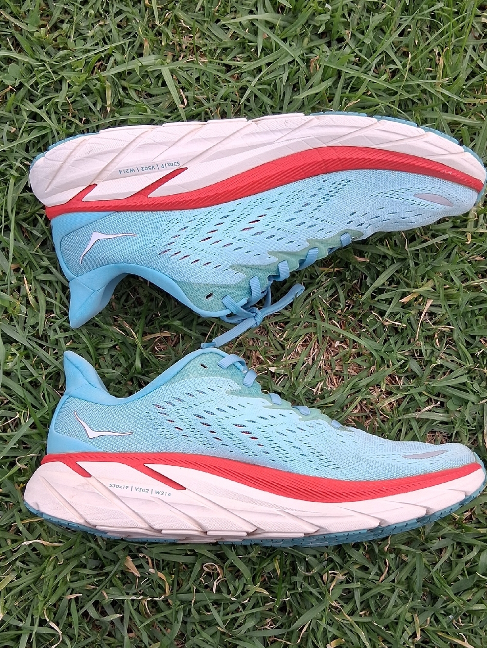 Hoka Clifton 7 Women's Teal and Coral Athletic Shoes